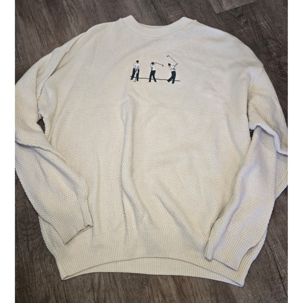 Size 2x - Vintage Winona Sweater White Golf Embroidery Pullover 100% Cotton